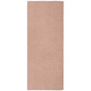 Homespun Noodle 24 in. x 60 in. Blush Pink Polyester Machine Washable Bath Mat