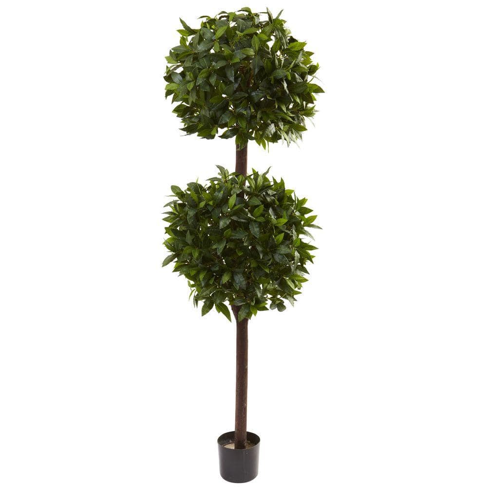 Nearly Natural 6ft Green Silk Double Ball Topiary