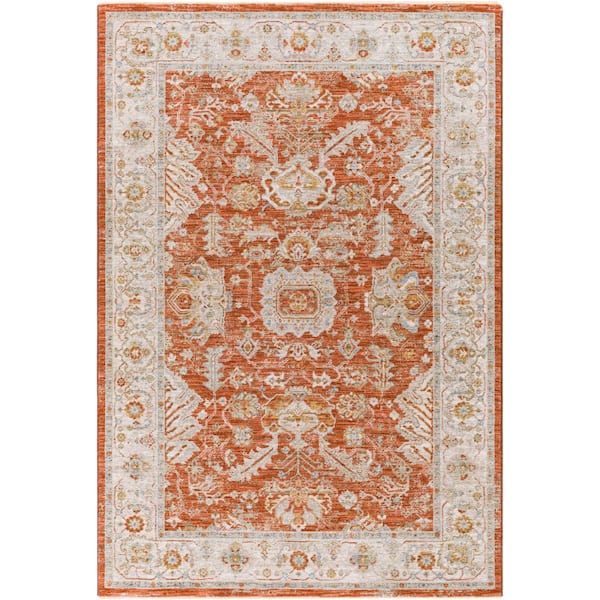 Katara Burnt Orange 9 ft. x 12 ft. Indoor Area Rug