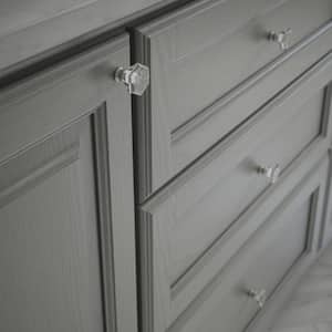 Grey & White Stone Knob in Geometric Shape Knob Dresser Drawer Kitchen Cabinet