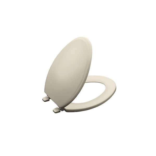 KOHLER Ridgewood Elongated Closed Front Toilet Seat in Almond