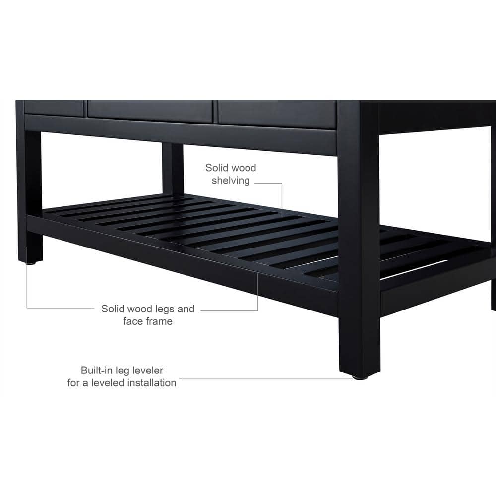 Elizabeth 72" Black Onyx Double Freestanding Bath Vanity Set