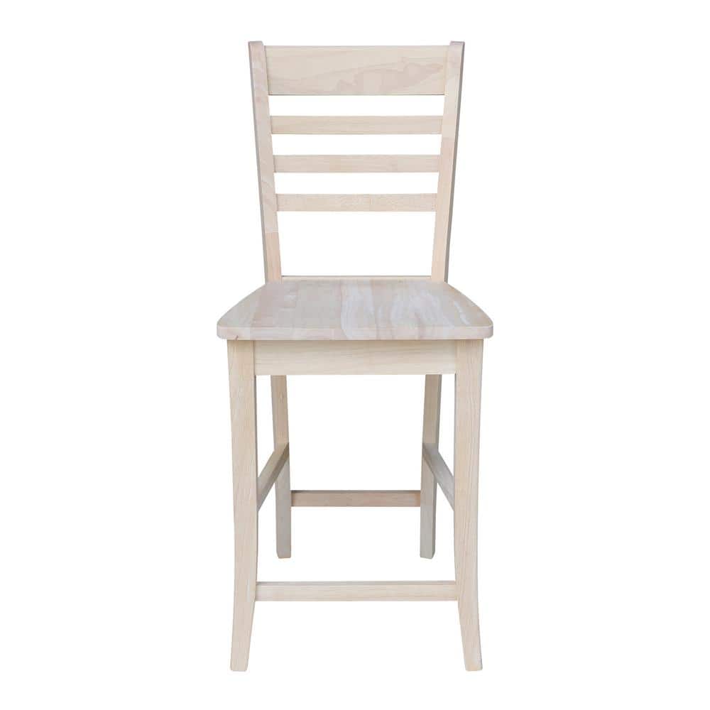 Brown Solid Wood 24" Slatback Stool