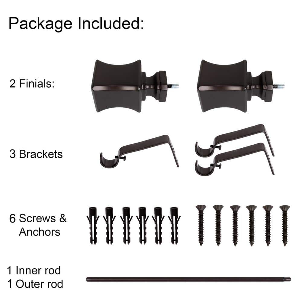 Adjustable Oil Rubbed Bronze 48-86 Inch Curtain Rod