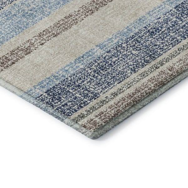 Mayfield Premium Machine Washable Abstract AMF2122 Navy 5 ft. x 7 ft. 6 in. Area Rug