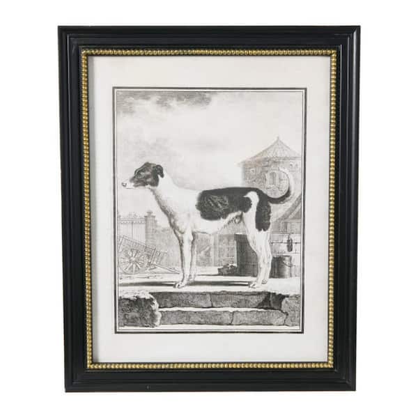 Wood Framed Vintage Reproduction Dog Print Animal Art Print 32 in. x 26 in. .