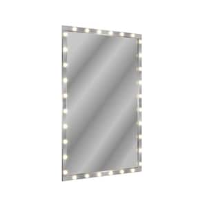 72 in. W. x 48 in. H Rectangular Framed LED Dimmable Wall Bathroom Vanity Mirror in Silver