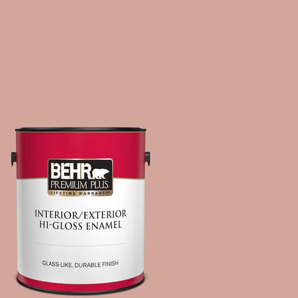 BEHR PREMIUM PLUS 1 gal. #200E-3 Cinnamon Cocoa Hi-Gloss Enamel Interior/Exterior Paint