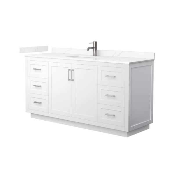 Wyndham Collection Miranda 66 in. W x 22 in. D x 33.75 in. H Single Bath Vanity in White with Giotto Quartz Top