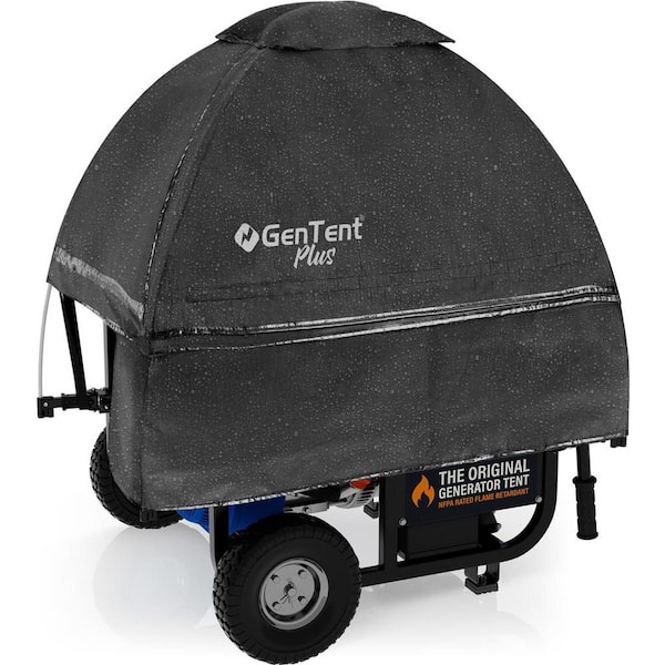 Open Frame Generator Running Cover (Original Size, Plus Edition, Black) with Universal Steel Clamp Kit