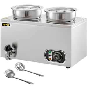 Commercial Soup Warmer 14.8 qt. Capacity Electric Food Warmer Adjustable Temp Stainless Steel Bain Marie Food Warmer