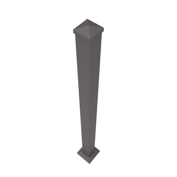 Barrette Outdoor Living VersaRail 2.5 in. x 2.5 in. x 45 in. Matte Bronze Heavy-Duty Aluminum Rail Post with Trim