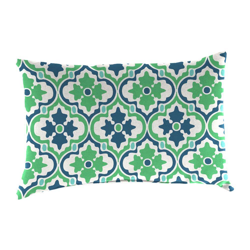 Vesey Sea Mist Blue and Green Rectangular Outdoor Lumbar Throw Pillow Set