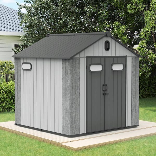 domi outdoor living Domi 8 ft. x 8 ft. Resin Gable Outdoor Storage
