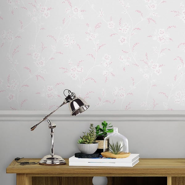 Eva Floral Sugared Grey Matte Non Woven Removable Paste the Wall Wallpaper