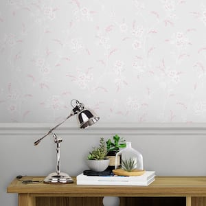 Eva Floral Sugared Grey Matte Non Woven Removable Paste The Wall Wallpaper Sample