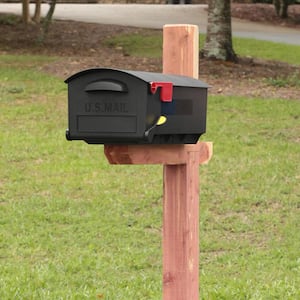 Patriot Black Large Plastic Post Mount Mailbox