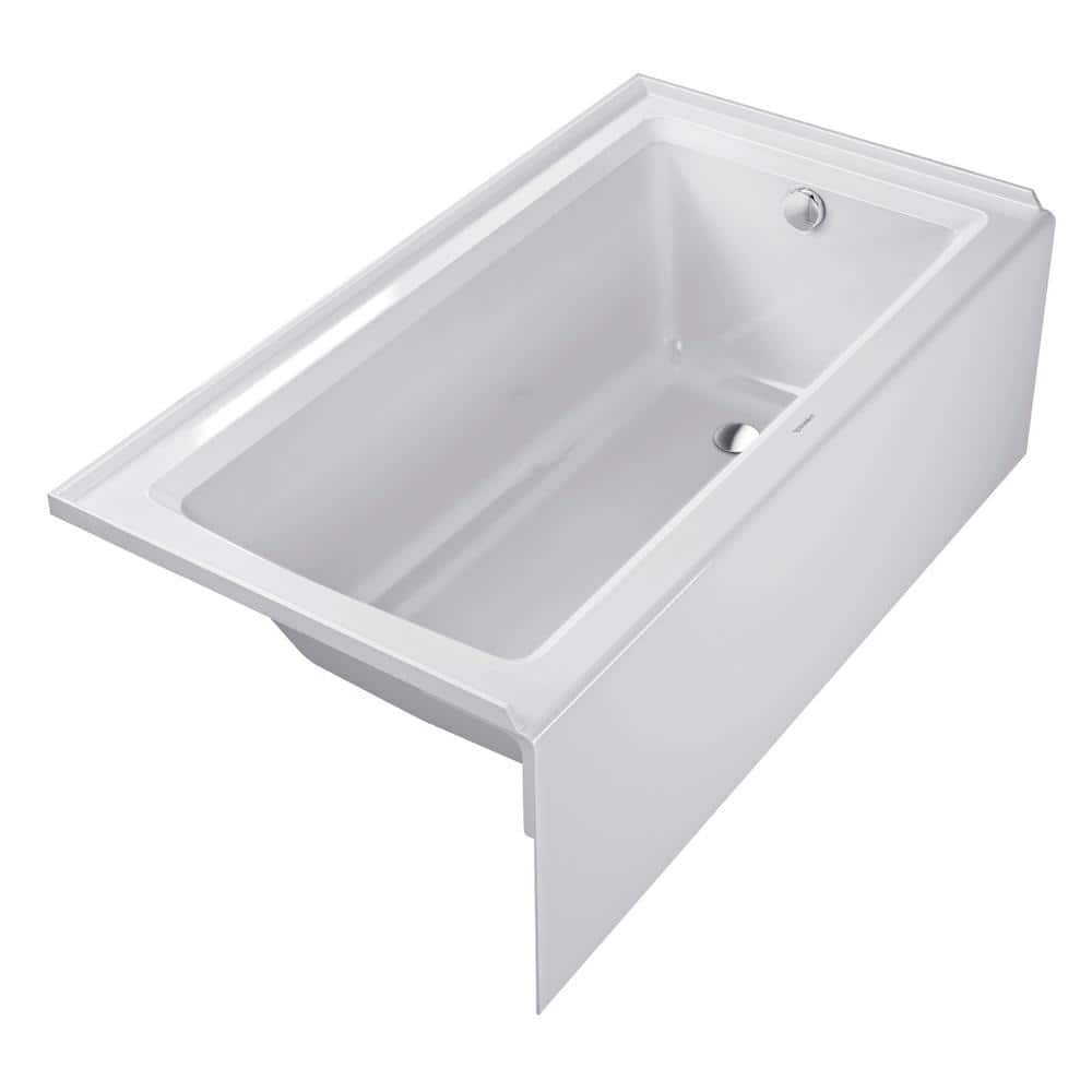 Architec 60" White Acrylic Alcove Soaking Bathtub
