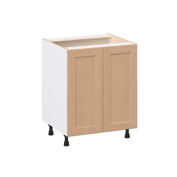 Lakewood 27 in. W x 24.5 in. D x 34.5 in. H Assembled Shaker Full Height Doors Base Kitchen Cabinet in Sugar Cookie