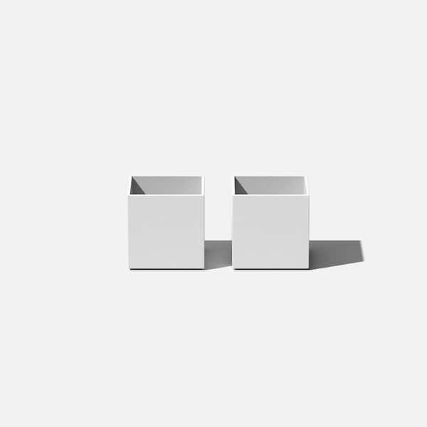 Veradek Geo Cube 5 in. White Plastic Planter (2-Pack)