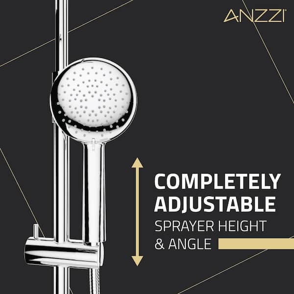 ANZZI Downpour 5-Spray Patterns with 9.5 in. Wall Mount Rainfall