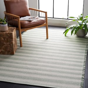 Augustine Ivory/Green 9 ft. x 12 ft. Striped Area Rug