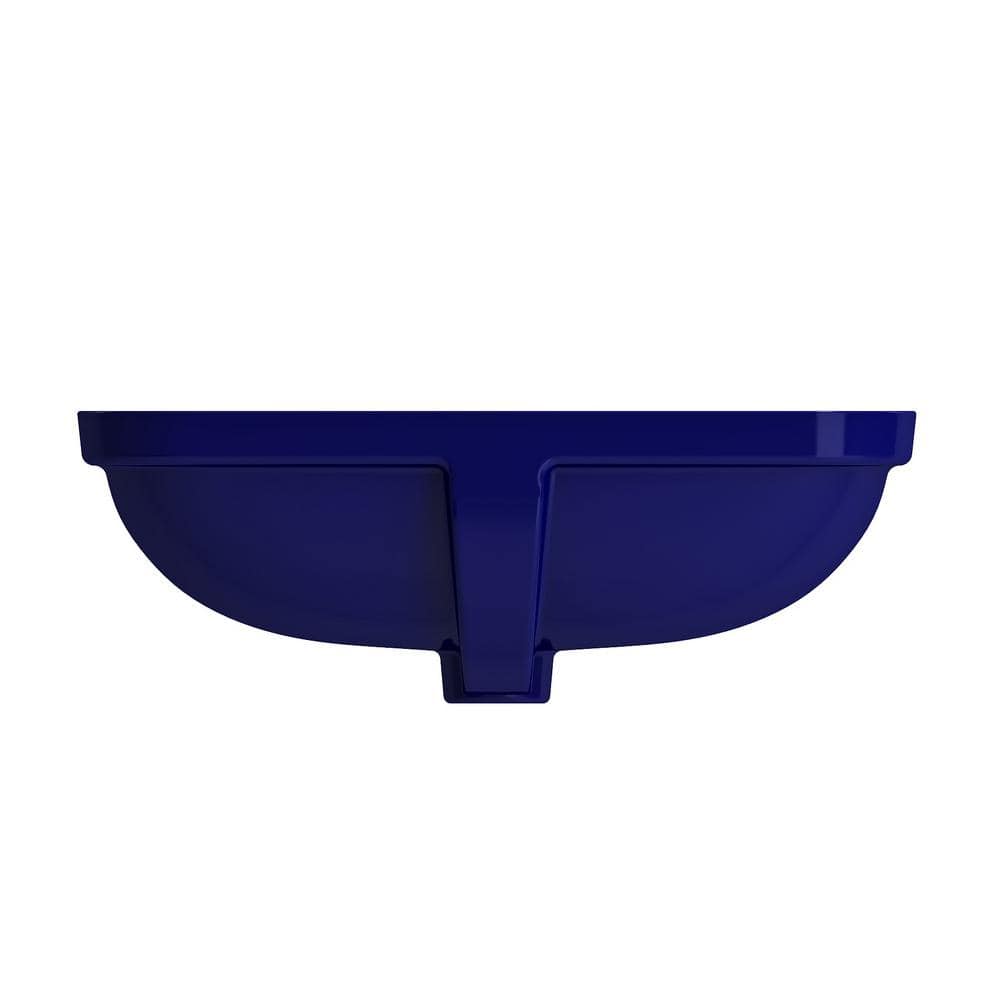 Sapphire Blue Ceramic Rectangular Undermount Bathroom Sink