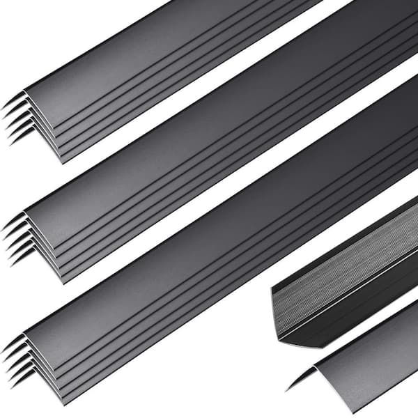 1.2 in. x 4 ft. Aluminum Wall Corner Guard Protectors with 90° for Edge Drywall Decoration, Black (30-Pack)