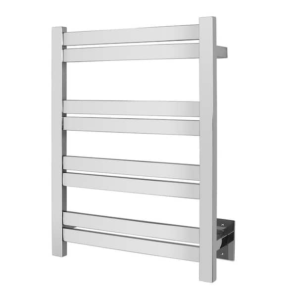 WarmlyYours Classic Maple 8-Bar Electric Towel Warmer in Polished Stainless Steel