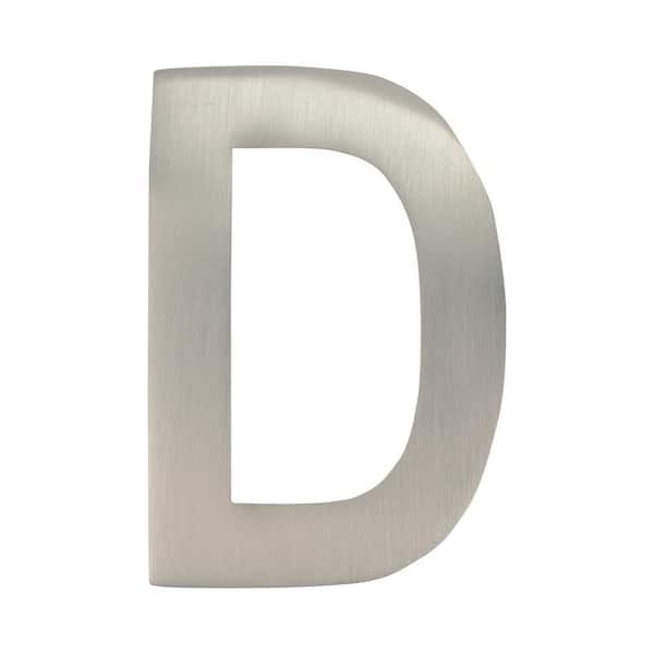 Architectural Mailboxes 4 in. Satin Nickel Letter D Floating House ...