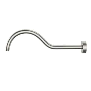 17 in. Stainless Steel Shower Arm in Brushed with Flange