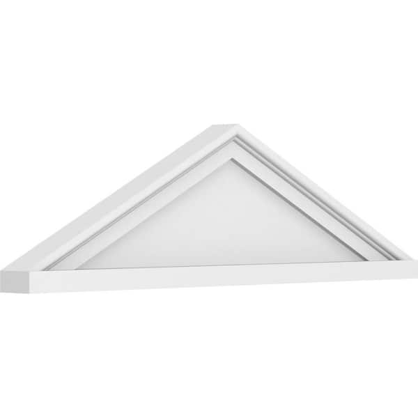 Ekena Millwork 2 in. x 28 in. x 8 in. (Pitch 6/12) Peaked Cap Smooth Architectural Grade PVC Pediment Moulding