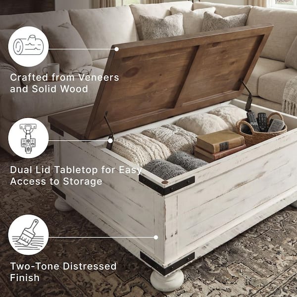 Signature DESIGN BY ASHLEY Wystfield 36 in. White Square Wood