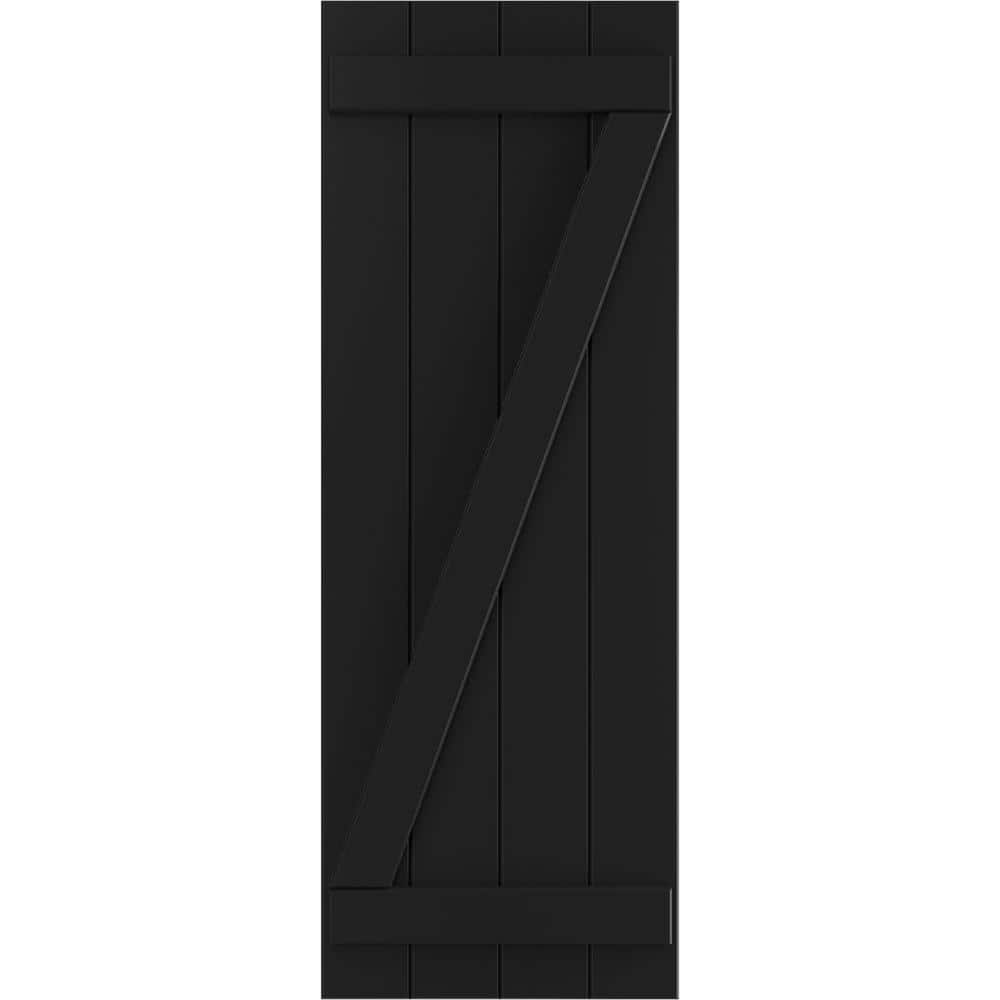 21-1/2 in. x 36 in. True Fit PVC 4-Board Joined Board and Batten Shutters with Z-Bar Pair in Black price history on PriceWatchPro