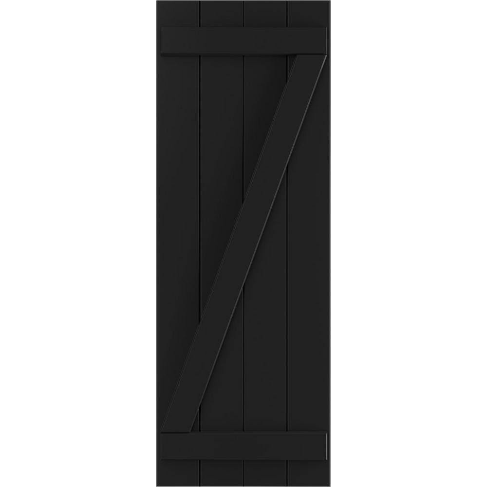21-1/2 in. x 73 in. True Fit PVC 4-Board Joined Board and Batten Shutters with Z-Bar Pair in Black price history on PriceWatchPro
