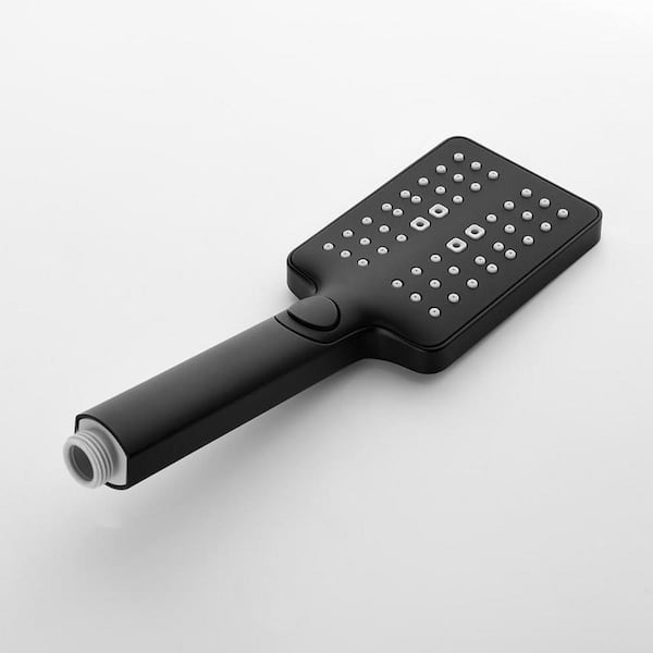 1-spray 11.8 in. Wall-Mounted Dual Fixed and Handheld Shower Head 2.5 GPM with Slide Bar, Body-Sprays in Matte Black