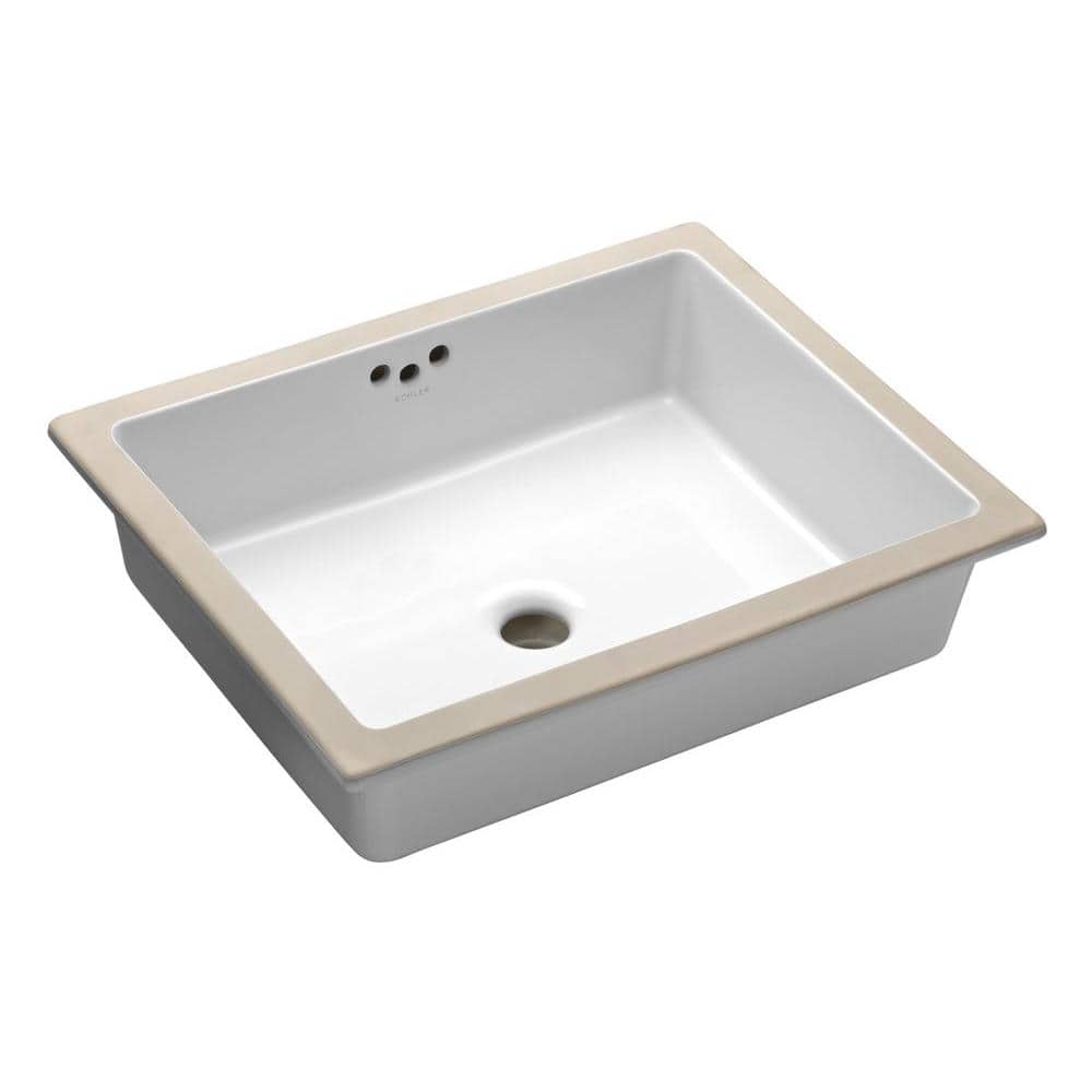 Kohler Kathryn Vitreous China Undermount Bathroom Sink In White With Overflow Drain K 2330 0 The Home Depot