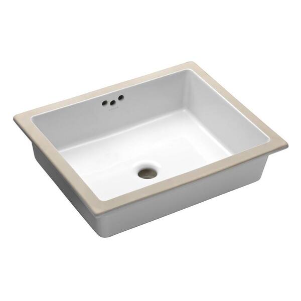 KOHLER Kathryn Vitreous China Undermount Bathroom Sink in White with Overflow Drain