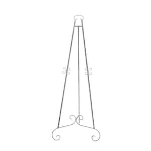 Silver Metal Large Free Standing Adjustable Display Stand Scroll Easel with Chain Support