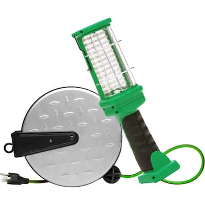 72-LED 30 ft. 16/3 Integrated LED Portable Guarded Trouble Work Light with Metal Heavy-Duty Retractable Cord Reel