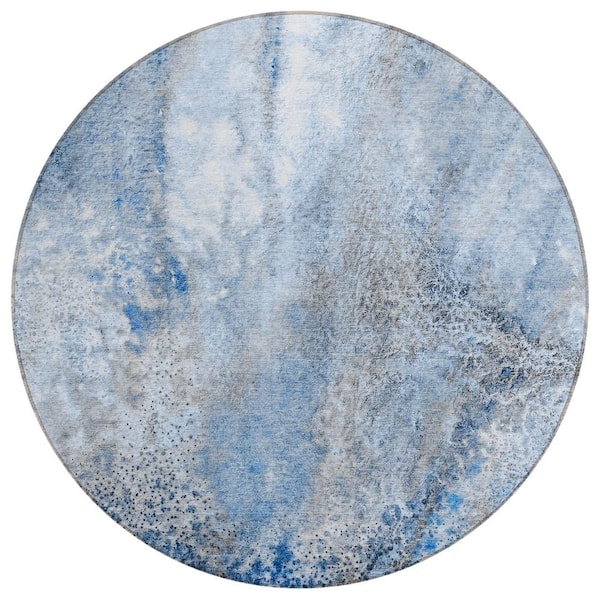 Addison Rugs Chantille ACN505 Navy 8 ft. x 8 ft. Round Machine Washable Indoor/Outdoor Geometric Area Rug