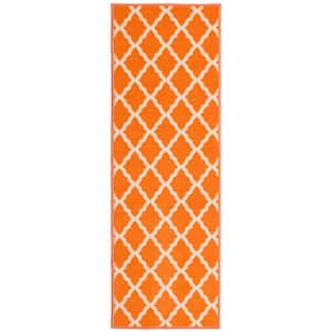 Glamour Collection Non-Slip Rubberback Moroccan Trellis Design 2x5 Indoor Runner Rug, 1 ft. 8 in. x 4 ft. 11 in., Orange