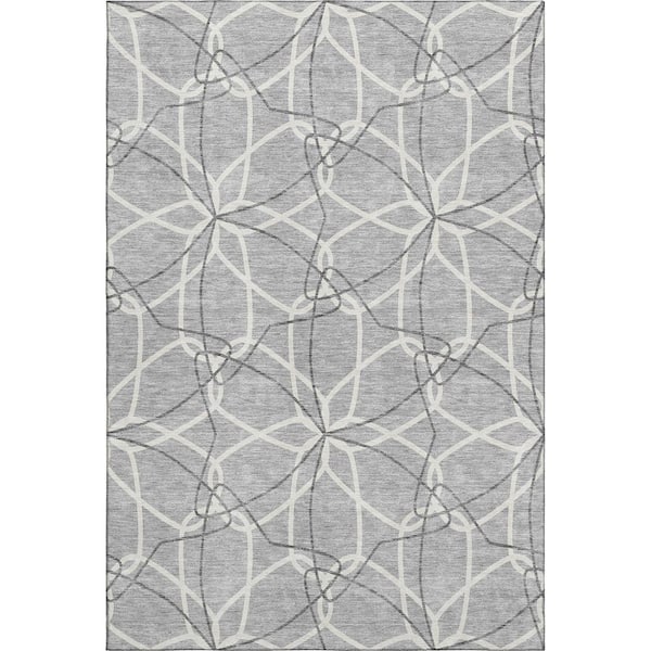 Addison Rugs Mayfield Premium Machine Washable Abstract AMF950 Gray 3 ft. x 4 ft. Area Rug