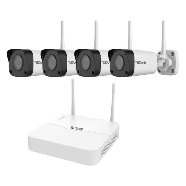 Revo ULTRA Wireless 8-Channel Smart 1TB NVR Surveillance System with 4 Full-HD 1080p Wireless Indoor/Outdoor Bullet Cameras