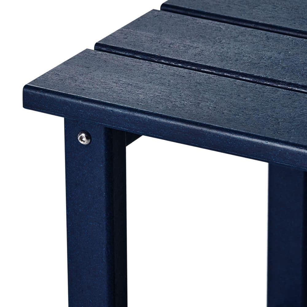 Navy Blue Square HDPE Outdoor Side Table