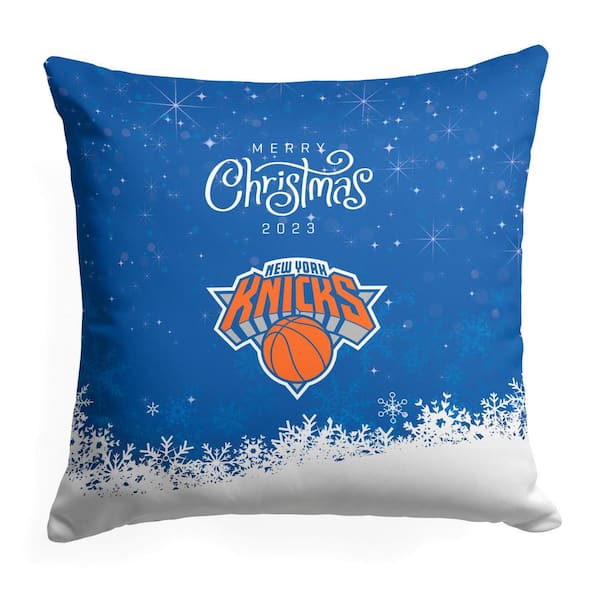 THE NORTHWEST GROUP NBA Christmas 2023 Knicks Printed Multi-Color 18 in x 18 in Throw Pillow