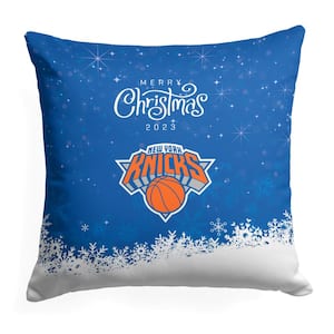 NBA Christmas 2023 Knicks Printed Multi-Color 18 in x 18 in Throw Pillow