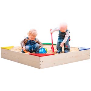 Wooden 3 ft. x 3 ft. Square Sandbox with Cover