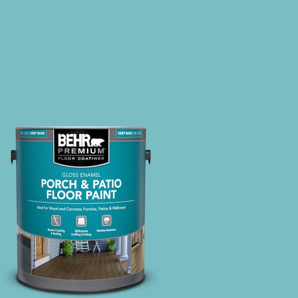 1 gal. #M460-4 Pure Turquoise Gloss Enamel Interior/Exterior Porch and Patio Floor Paint