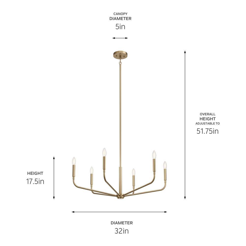 Madden 32" Gold and Bronze Candle Chandelier Light